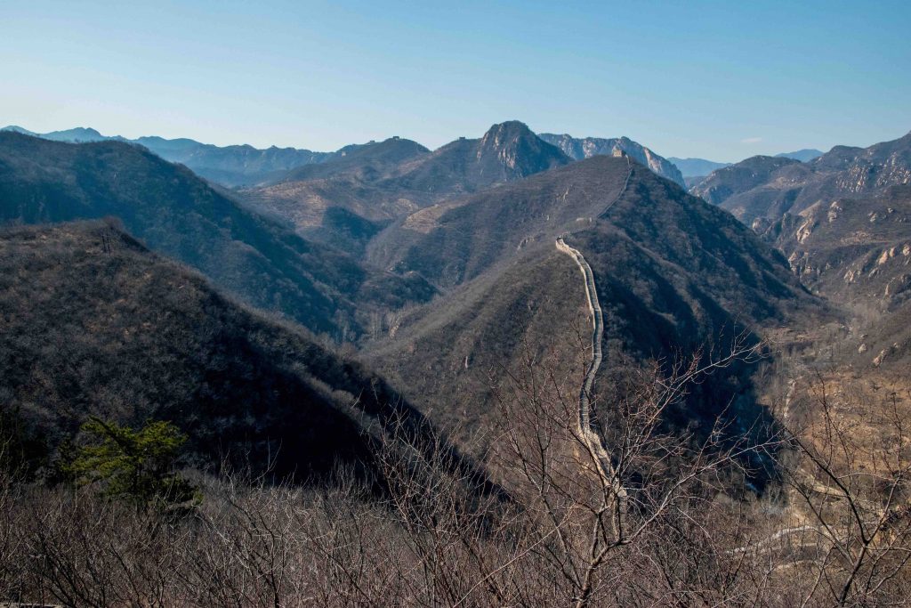 la grande muraille de Chine sur les montagnes