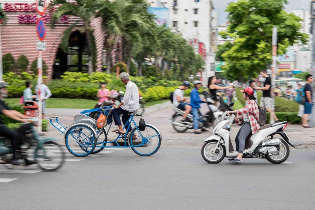 push push on a street in Ho Chi Minh City