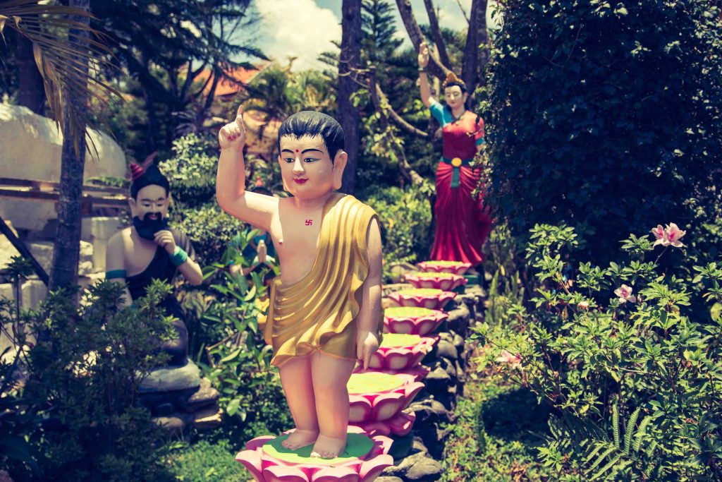 Garden at the foot of the Golden Buddha at Da Lat to the Viet Nam