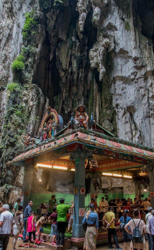 Hindu temple in the middle of the cave of Batu next to Kuala Lumpur in Malaysia