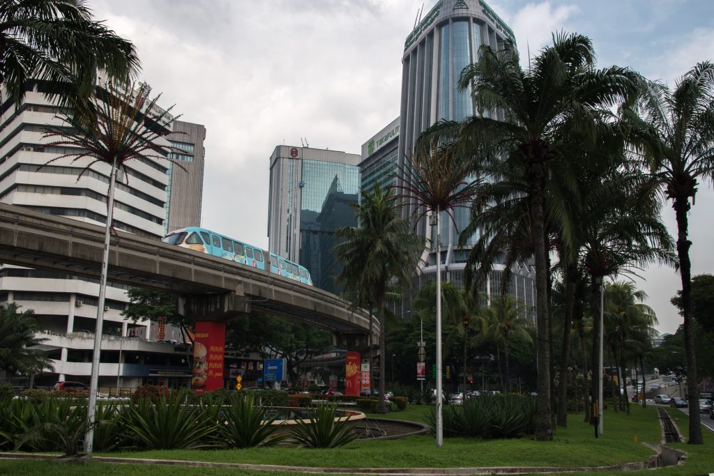 Monorail in Kuala Lumpur in Malaysia
