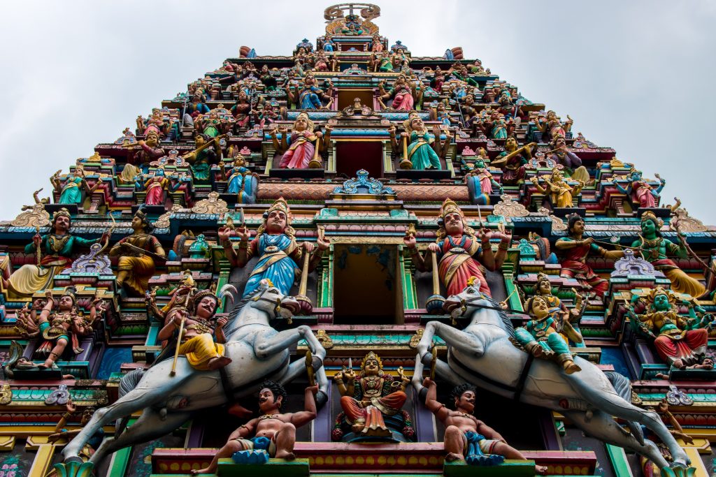 Hindu temple in the Chinatown of Kuala Lumpur in Malaysia