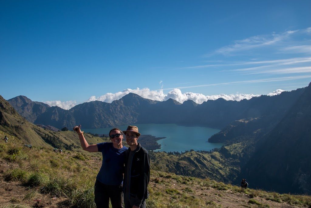 View from the 1st base camp on the trek of Rinjani, on island of Lombok in Indonesia