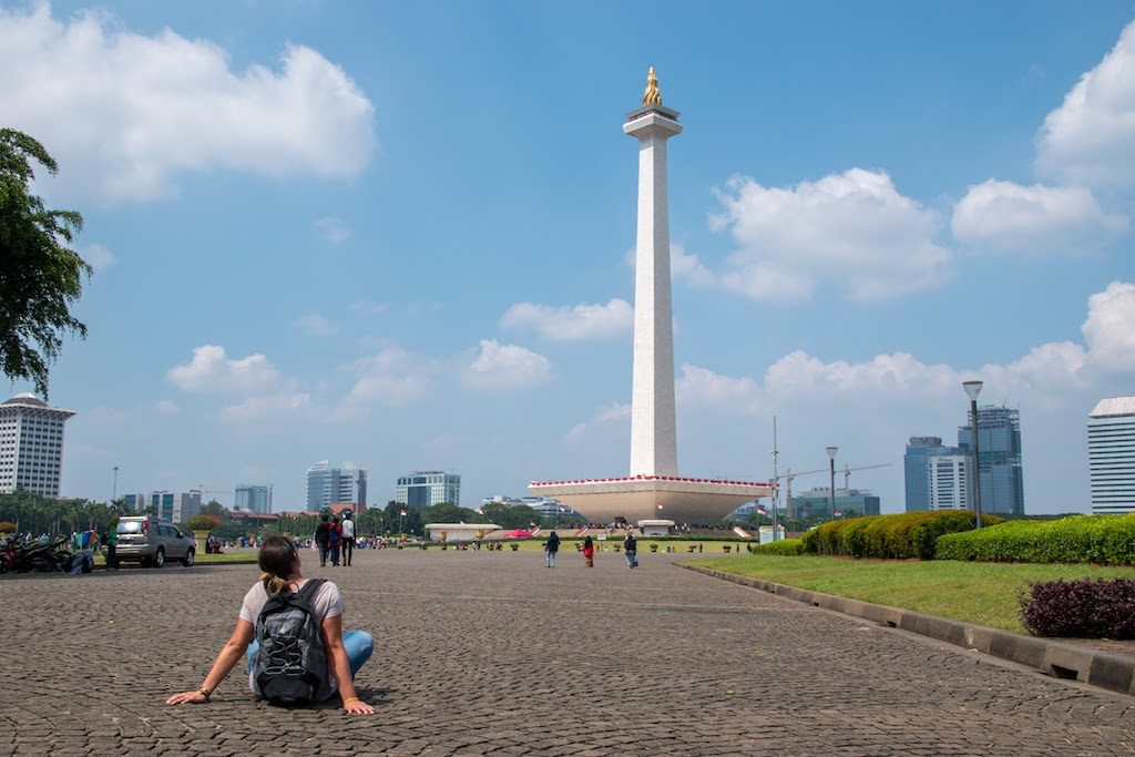 View of the central square of Jakarta, with the Monas in the center