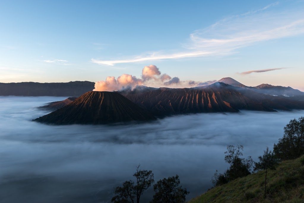 Sunrise on Bromo volcano in Indonesia