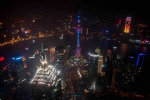 Vue de nuit sur Shanghai
