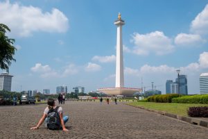 vue sur la place centrale de Jakarta, avec le MONAS au centre